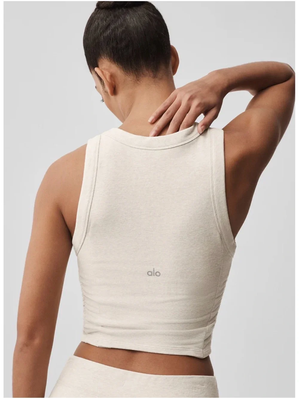 ALO Yoga Sway Bra Tank Oatmeal Heather S